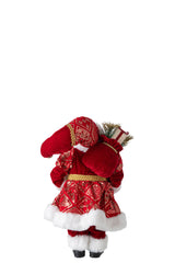 J-Line kerstman kunststof/stof rood klein 45 cm