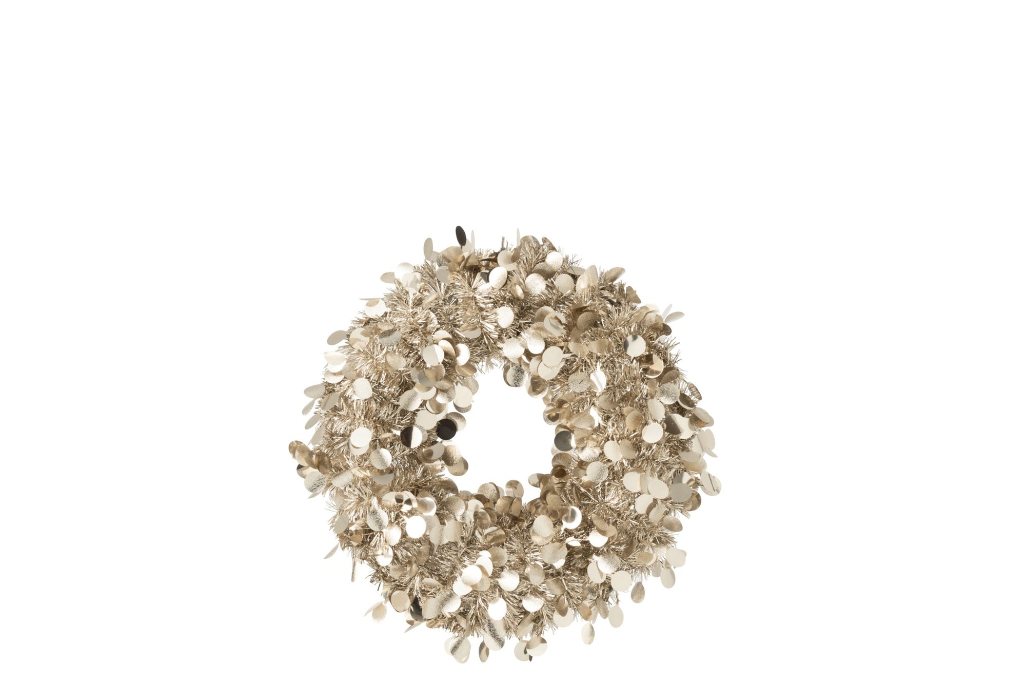 J-LINE KERSTKRANS SPARKLING ZILVER/BEIGE/CHAMPAGNE KLEIN 46 CM