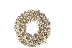 J-LINE KERSTKRANS SPARKLING ZILVER/BEIGE/CHAMPAGNE MEDIUM 60 CM