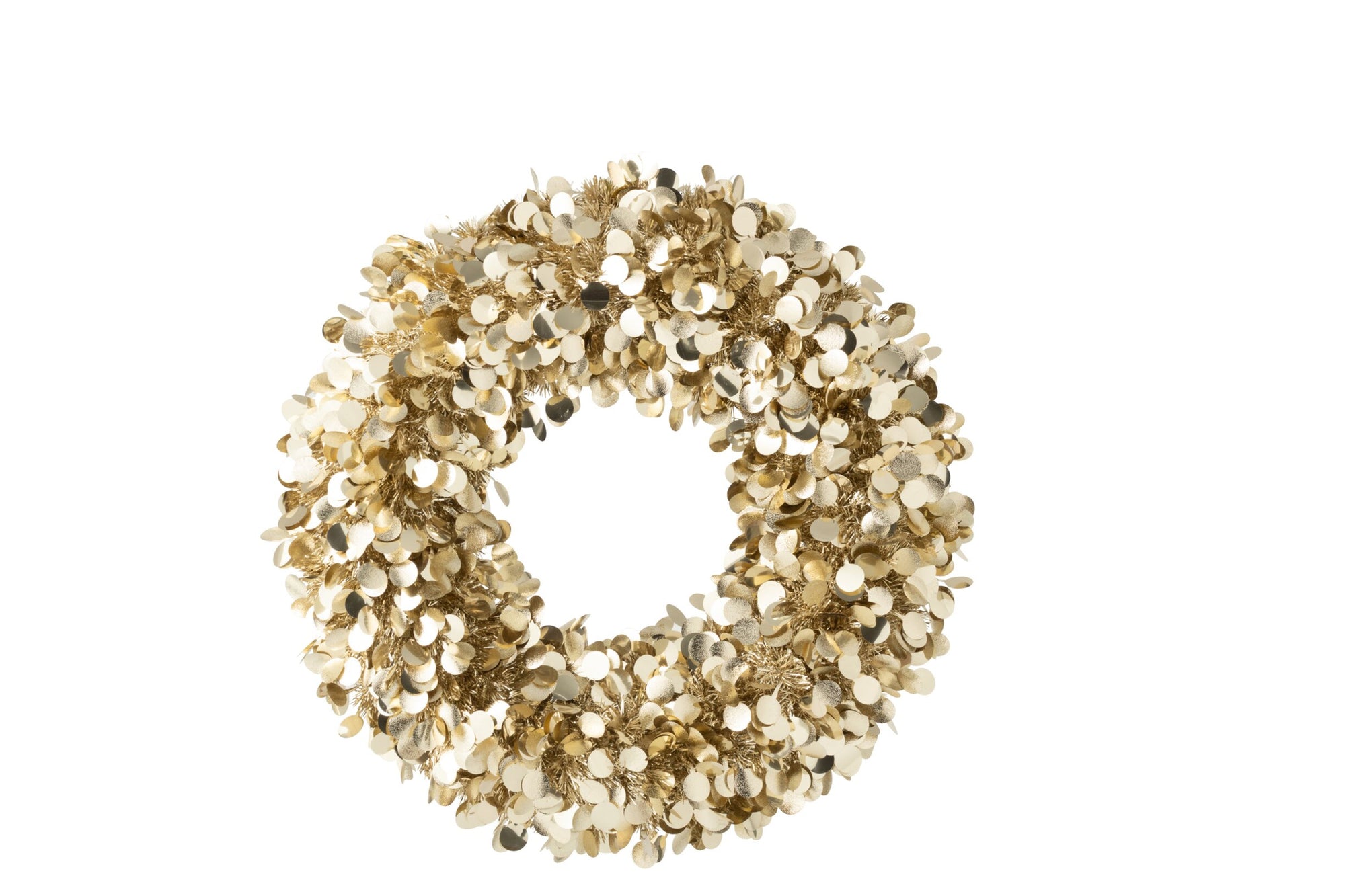 J-LINE KRANS PET/POLYSTYREEN BEIGE/GOUD/CHAMPAGNE MEDIUM Ø60 CM