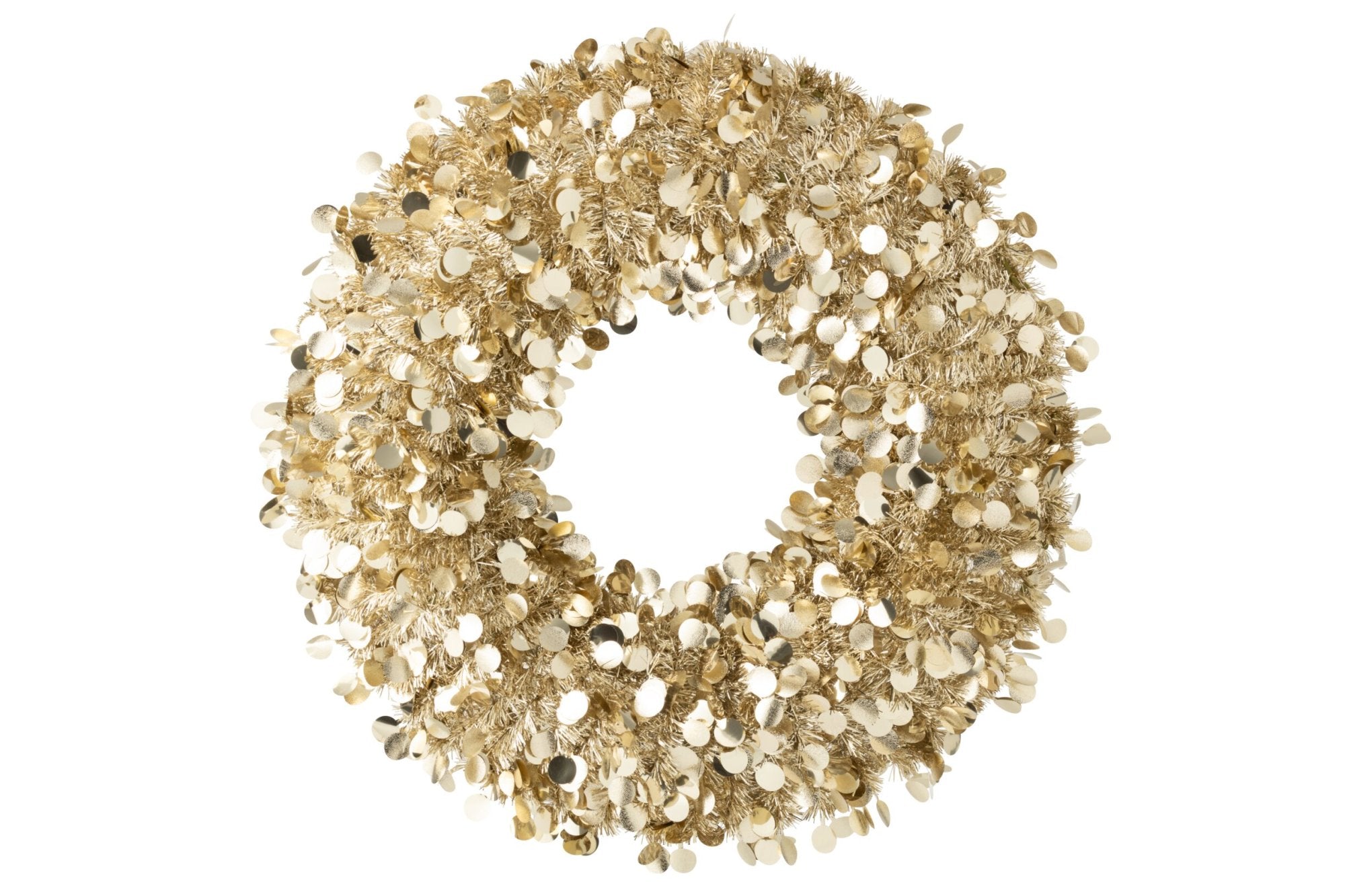 J-LINE KERSTKRANS SPARKLING BEIGE/GOUD/CHAMPAGNE LARGE 75 CM