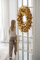J-LINE KERSTKRANS SPARKLING POLYSTYREEN/PET GOUD MEDIUM 60 CM