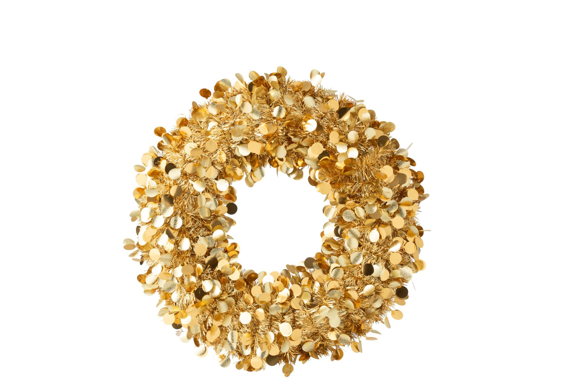 J-LINE KERSTKRANS SPARKLING POLYSTYREEN/PET GOUD MEDIUM 60 CM