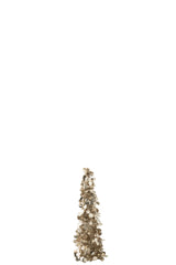 J-Line decoratieve kerstboom Sparkling zilver/beige/champagne klein 60,5 cm