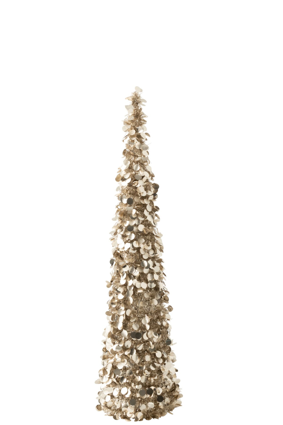 J-Line decoratieve kerstboom Sparkling polystyreen/PET zilver/beige/champagne large 132,5 cm