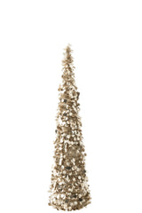 J-Line decoratieve kerstboom Sparkling polystyreen/PET zilver/beige/champagne large 132,5 cm