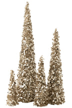 J-Line decoratieve kerstboom Sparkling polystyreen/PET zilver/beige/champagne XL 180 cm
