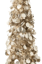 J-Line decoratieve kerstboom Sparkling polystyreen/PET zilver/beige/champagne XL 180 cm