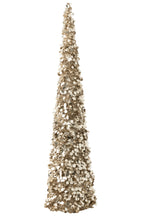 J-Line decoratieve kerstboom Sparkling polystyreen/PET zilver/beige/champagne XL 180 cm
