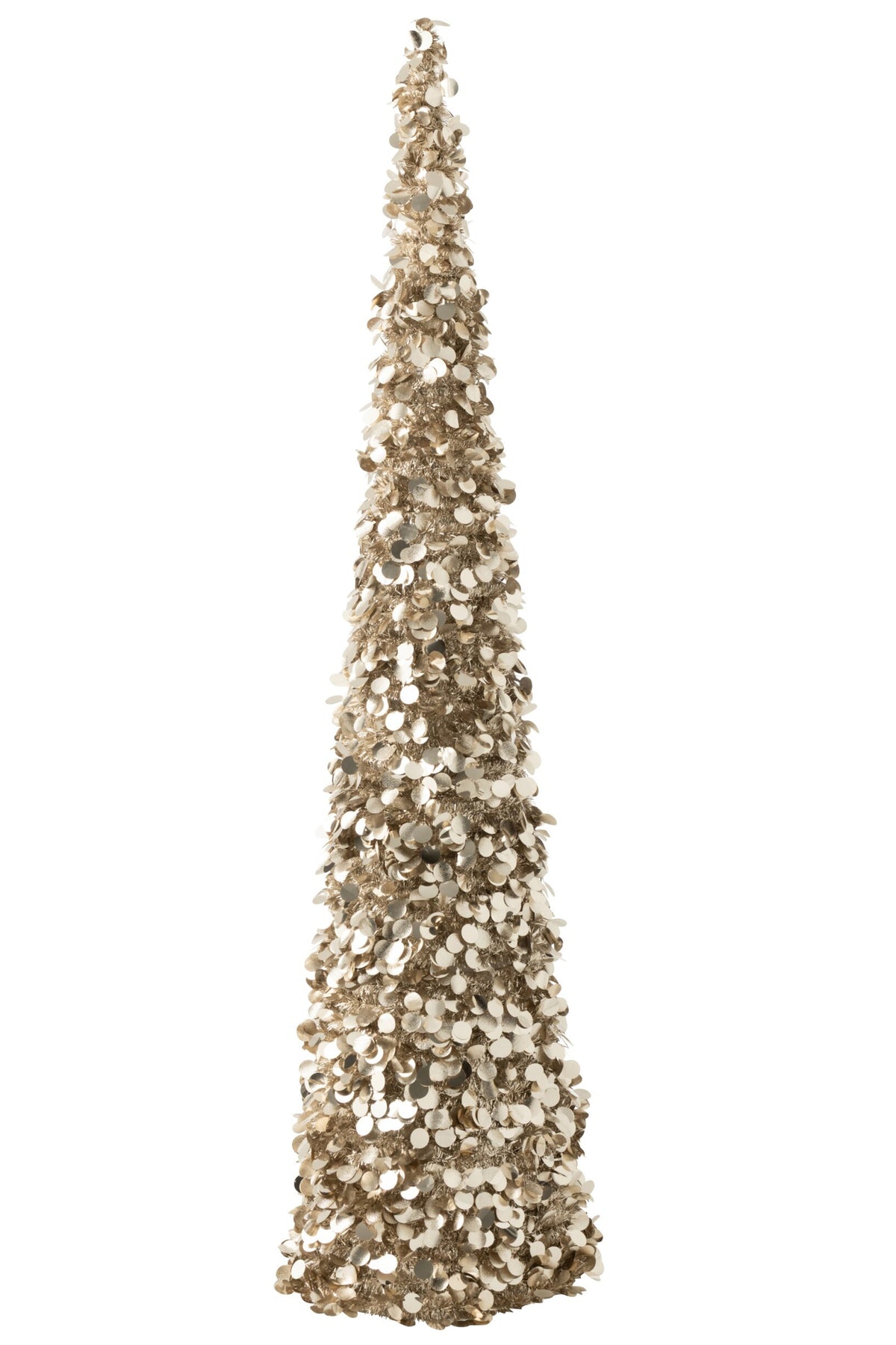 J-Line decoratieve kerstboom Sparkling polystyreen/PET zilver/beige/champagne XL 180 cm