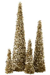 J-Line decoratieve kerstboom Sparkling beige/goud/champagne extra large 180 cm