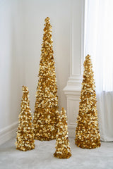 J-Line decoratieve boom Sparkling polystyreen/PET goud medium 84,5 cm