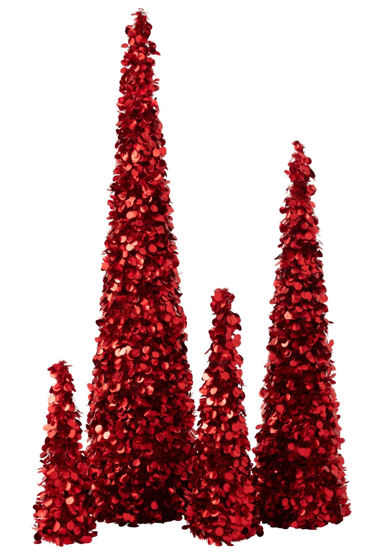 J-Line decoratieve kerstboom Sparkling polystyreen rood extra large 180 cm