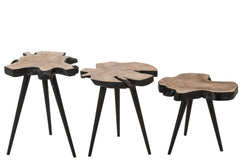 J-LINE SALONTAFEL TEAKHOUT NATUREL/ZWART
