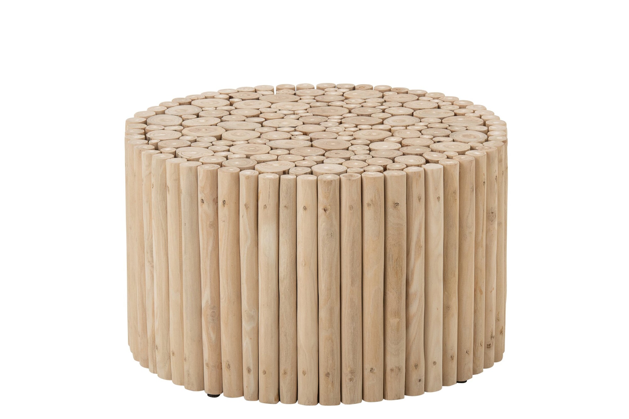J-LINE SALONTAFEL ROND TEAKHOUT NATUREL KLEIN