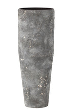 J-LINE VASE CYLINDER ROUGH METAL GREY