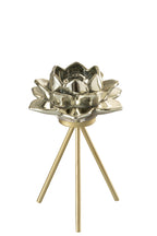 Tealight Holder On Foot Flower Glass Grey Small - Tuincentrum Lopik