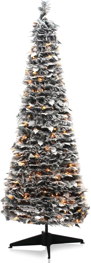 POP-UP KERSTBOOM 210 CM BESNEEUWD MET 300 WARM-WITTE LEDS