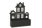 J-LINE WANDDECORATIE BLOEMPOT HUIS METAAL ZWART GROOT - Tuincentrum Lopik