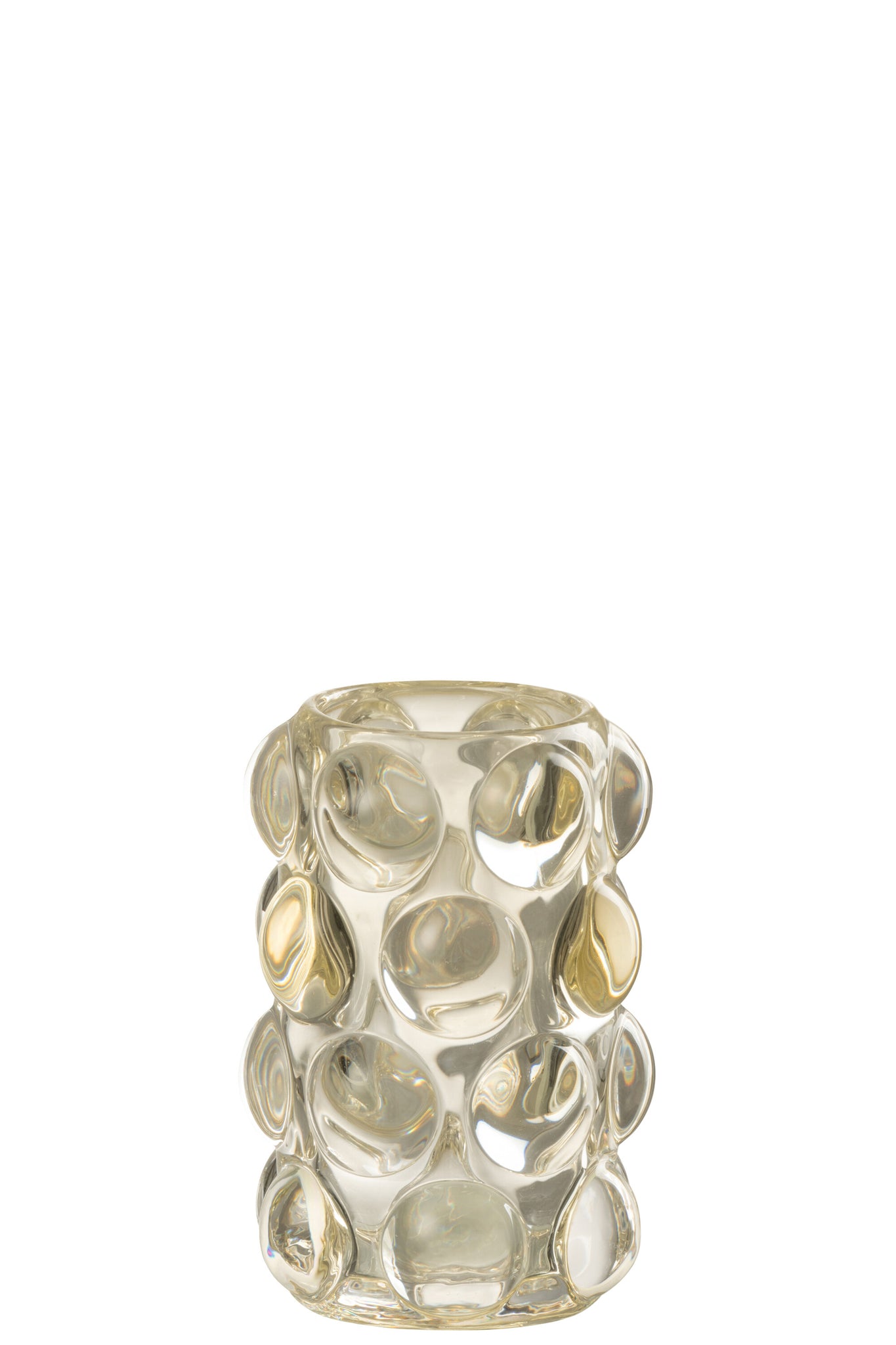 J-LINE THEELICHTHOUDER BOLLIE GLAS GEEL