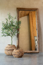 J-LINE WANDSPIEGEL RECHTHOEK HOUT BRUIN LARGE - Tuincentrum Lopik