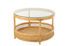 J-LINE SALONTAFEL JOVELYNE ROTAN + GLAS NATUREL 70 X 70 CM - Tuincentrum Lopik