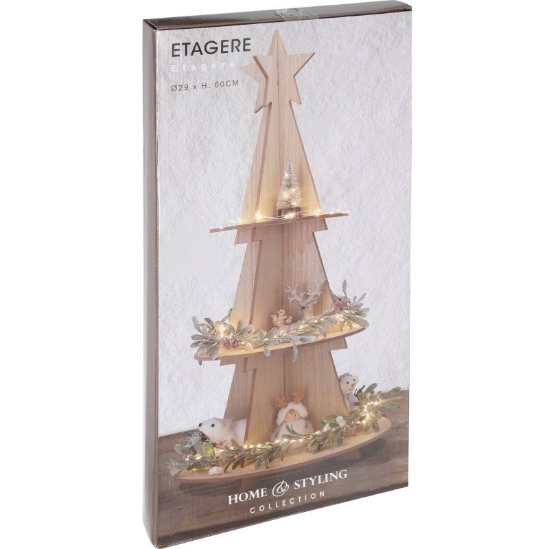 Kerst Etagere Hout - 60 Cm