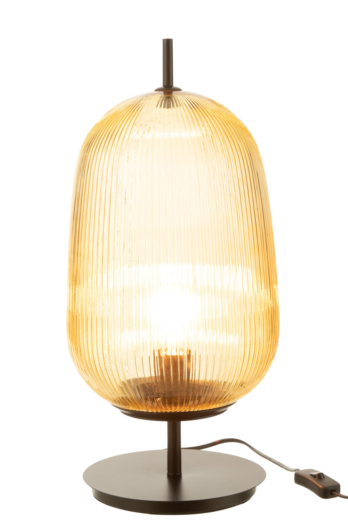 J-LINE TAFELLAMP OASIS GEEL GLAS GROOT
