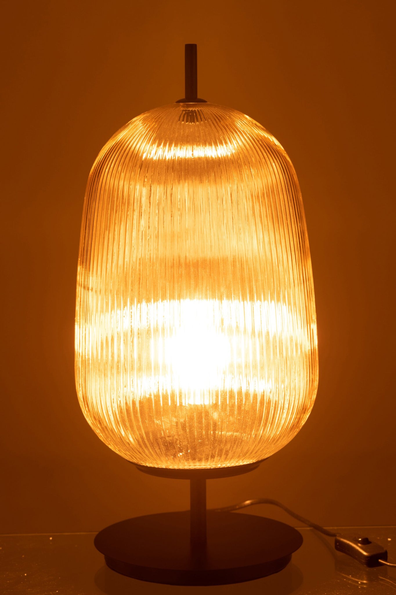 J-LINE TAFELLAMP OASIS GEEL GLAS GROOT