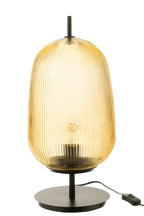 J-LINE TAFELLAMP OASIS GEEL GLAS GROOT