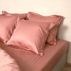 Coco & Cici - Tencel Sateen Hoeslaken Topper 180 x 210 x 10 cm - 2 Persoons Beddengoed - Lyocell - Elastiek Rondom - Terra Roze - Extra Zacht - Tuincentrum Lopik