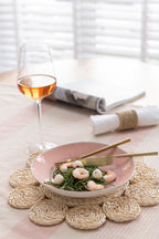 Placemat Ronde Bloem Maisblad Natuurlijk