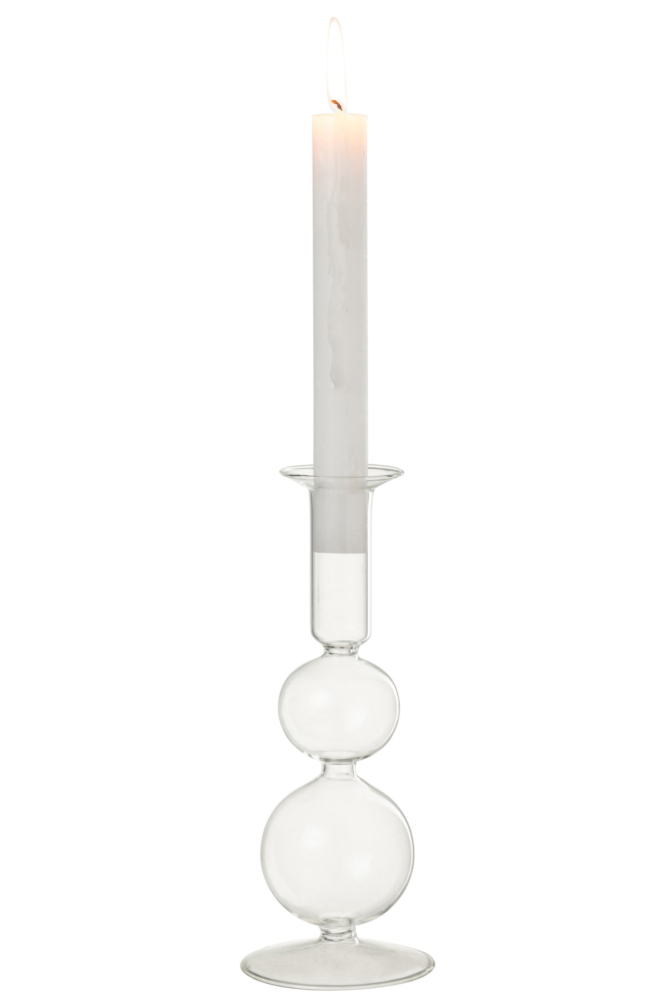 J-LINE KAARSENHOUDER 2 ORBS GLAS TRANSPARANT GROOT - Tuincentrum Lopik