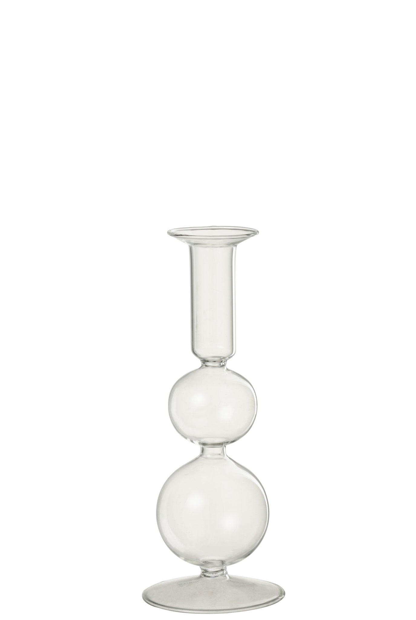 J-LINE KAARSENHOUDER 2 ORBS GLAS TRANSPARANT GROOT - Tuincentrum Lopik