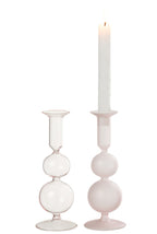 J-LINE KAARSENHOUDER 2 ORBS MAT/TRANSPARANT GLAS LICHTROZE SET VAN 2 - Tuincentrum Lopik