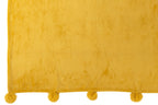 J-LINE PLAID POMPOM POLYESTER OCHRE - Tuincentrum Lopik