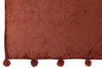 J-LINE PLAID POMPOM POLYESTER MARSALA - Tuincentrum Lopik