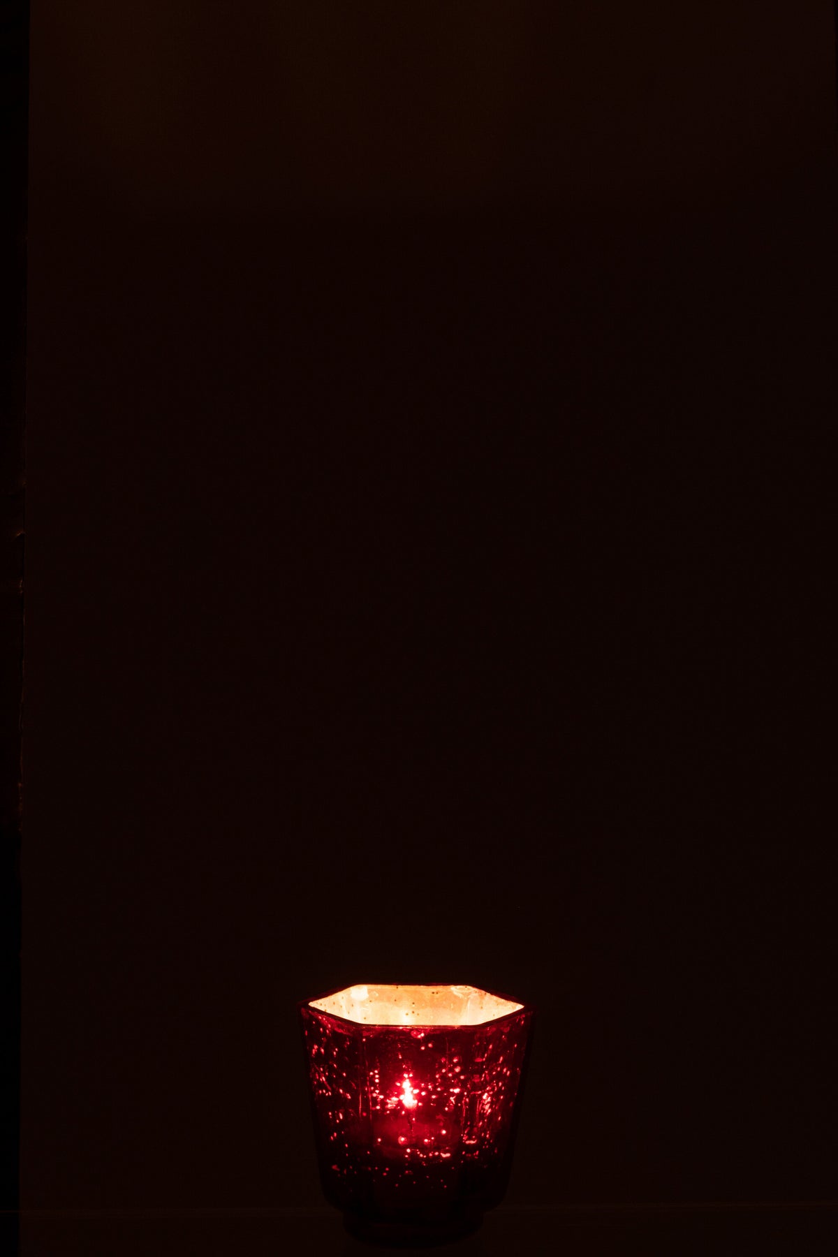 Tealight Holder Heptagone Glass Red - Tuincentrum Lopik