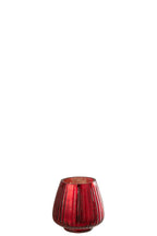 Tealight Holder Ribbed Glass Red - Tuincentrum Lopik