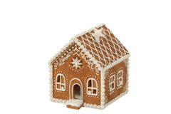J-Line gingerbread huis ster resin bruin medium 17,5 cm