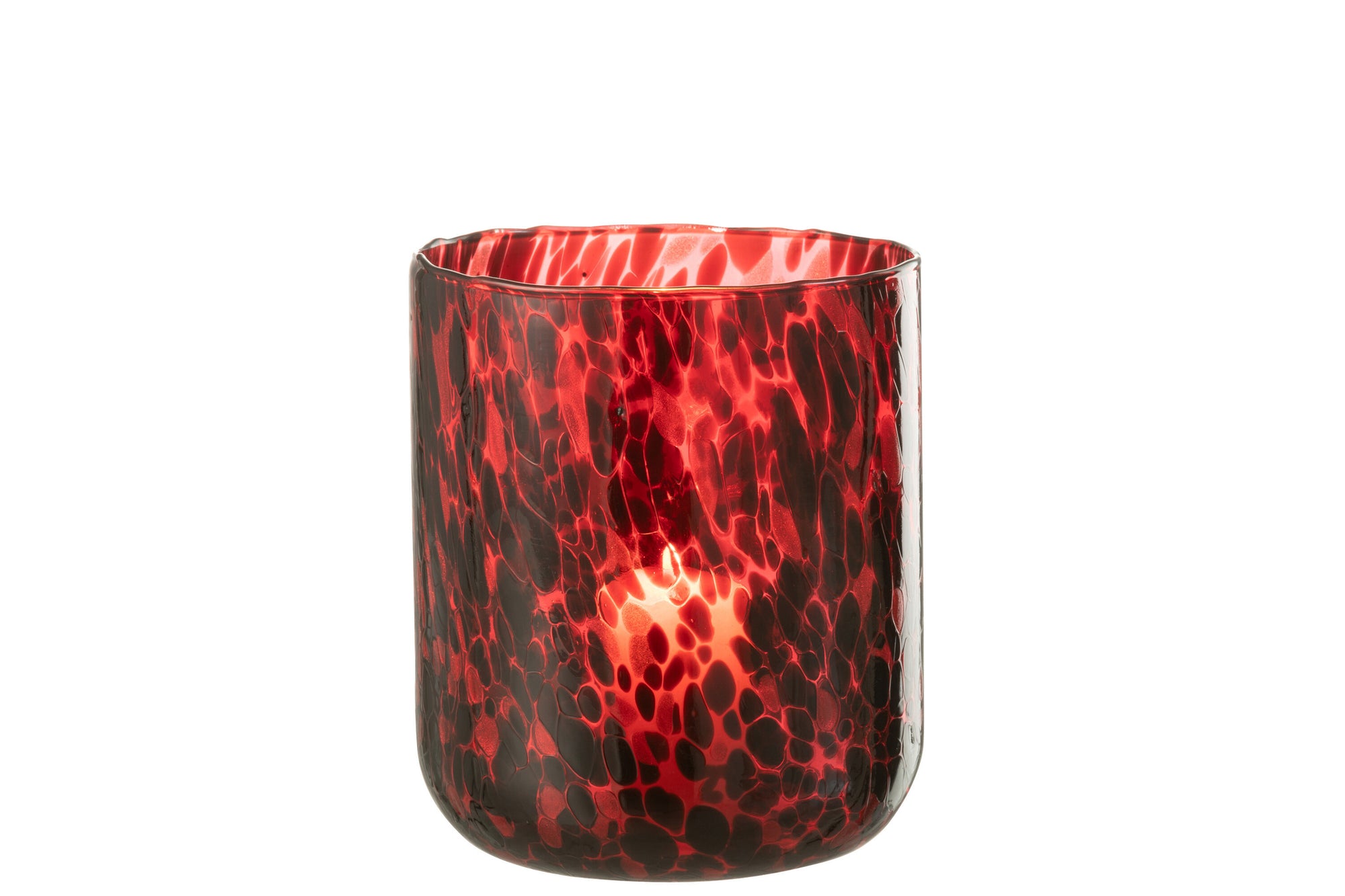 J-LINE HURRICANE SPOTTED GLASS RED/BLACK LARGE - Tuincentrum Lopik