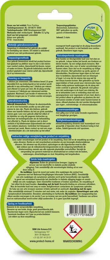 PROTECT HOME PIRON PUSHBOX MIERENLOKDOOS – INSECTENBESTRIJDING – 2 STUKS
