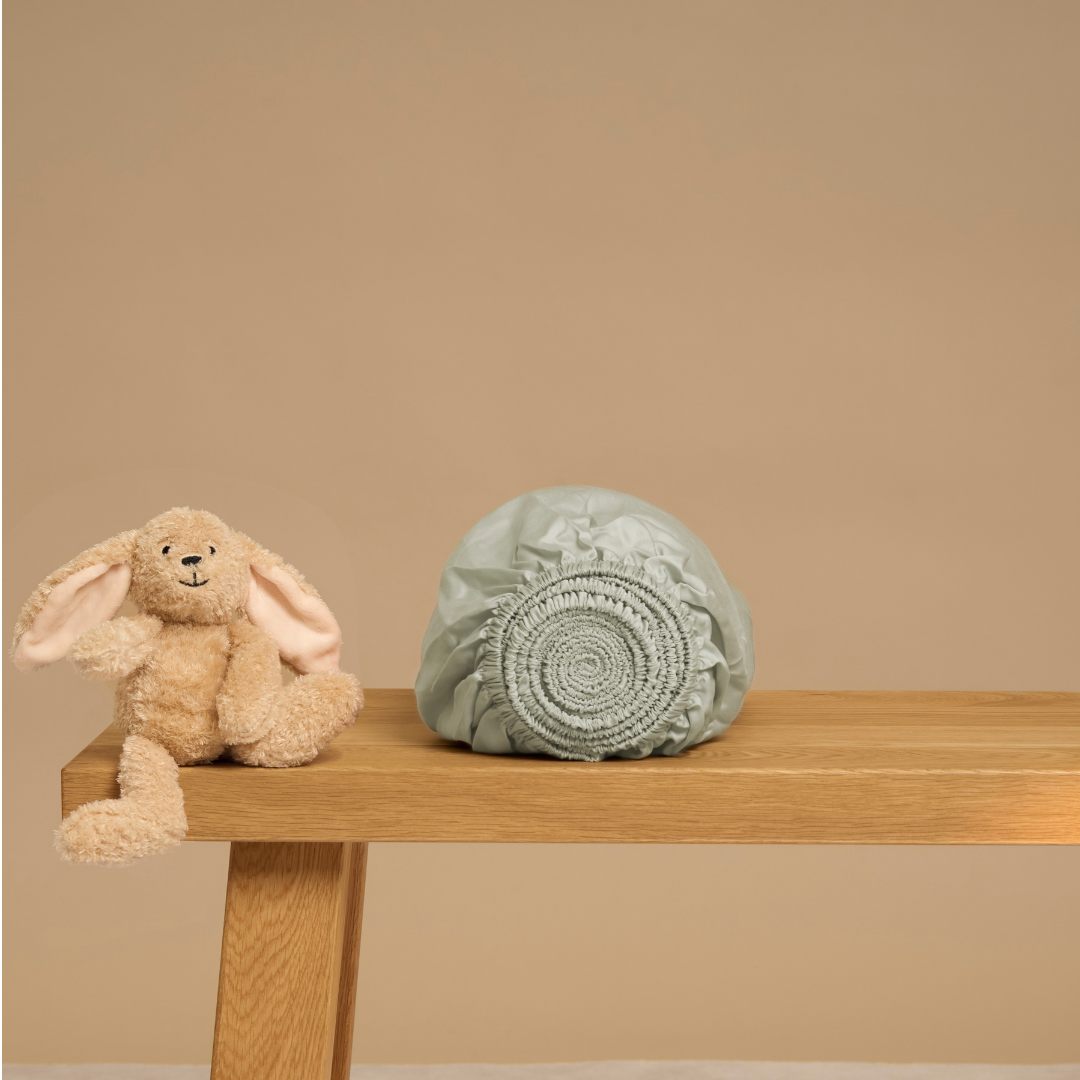 COCO & CICI KIDS TENCEL SATEEN HOESLAKEN GRIJSGROEN 60 X 120 X 15 CM