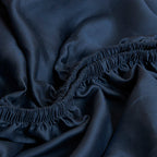 Coco & Cici - Tencel Sateen Hoeslaken 60 x 120 cm - 1 Persoons Beddengoed - Kinderbeddengoed - Lyocell - Hypoallergeen & Extra Zacht - Donker Blauw - Tuincentrum Lopik