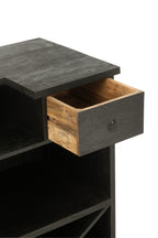 J-LINE BAR 2 LADES MANGOHOUT ZWART L180XB55XH106CM - Tuincentrum Lopik