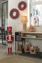 J-LINE KERSTKRANS ROUND BERRIES POLYFOAM/PAPIER ROOD KLEIN 35 CM