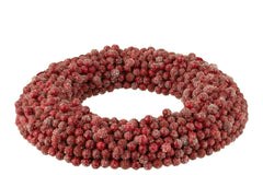 J-LINE RONDE KRANS FOAM/PAPIER ROOD LARGE Ø45 CM