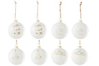 J-LINE DOOS VAN 8 KERSTBALLEN 2+2+2+2 TEKST KERST GLAS WIT/GOUD - Tuincentrum Lopik