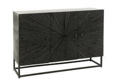 J-LINE DRESSOIR SHANIL HOUT/IJZER ZWART - Tuincentrum Lopik