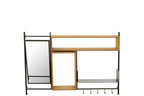 J-LINE WANDKAPSTOK MET SPIEGEL TINA DENNENHOUT/IJZER ZWART/NATUREL - 130 X 87 CM - Tuincentrum Lopik